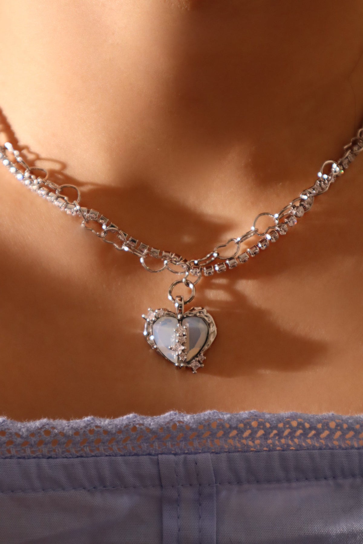 Blue Opal Heart necklace